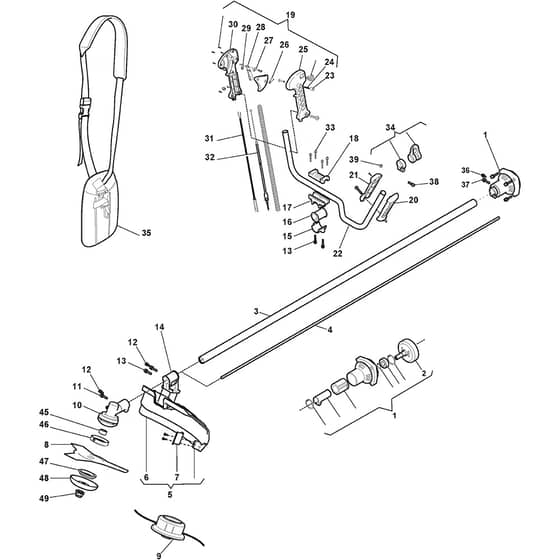BS 35 D - 2012-2013 - 286221004/12 - Castel Garden Brushcutter Handle Transmission Diagram
