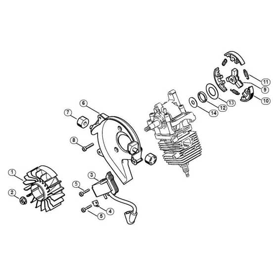 Genuine Stihl BT45 / C - Ignition system, Clutch