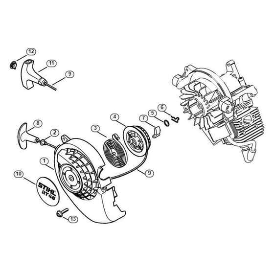 Genuine Stihl BT45 / D - Rewind starter