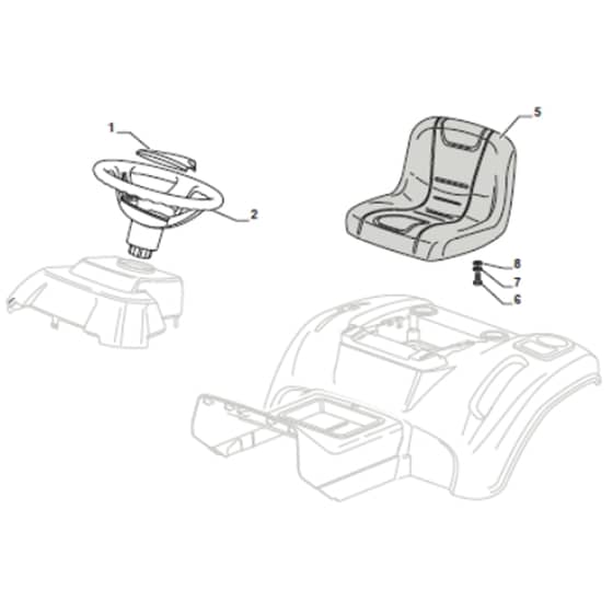 Cobra BT84B - Tractor Seat and Steering Wheel Diagram