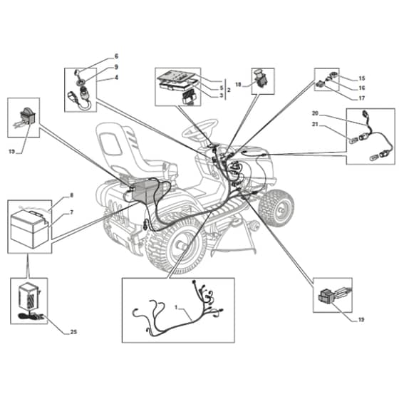 Cobra BT98HCB - Tractor Electrical Parts Diagram