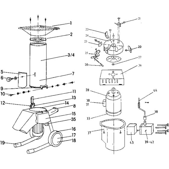 BT 2400 E -  - Efco Shredder Illustrated part list Diagram
