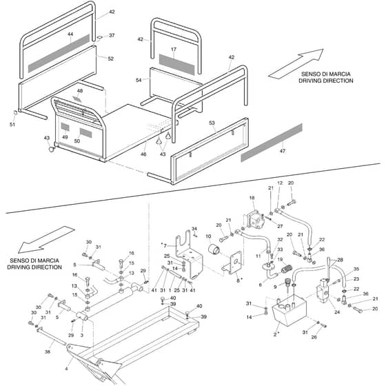 BTR 550 D - Bertolini Transporter Hydraulic system - Tail lift (Fixed) Diagram
