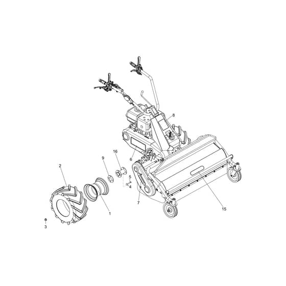 BTS 100 - Bertolini Flail Mower Driving wheel Diagram