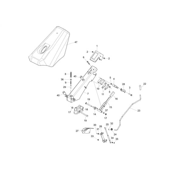 BTS 100 TR - Bertolini Flail Mower Handlebar rod and handle bars Diagram