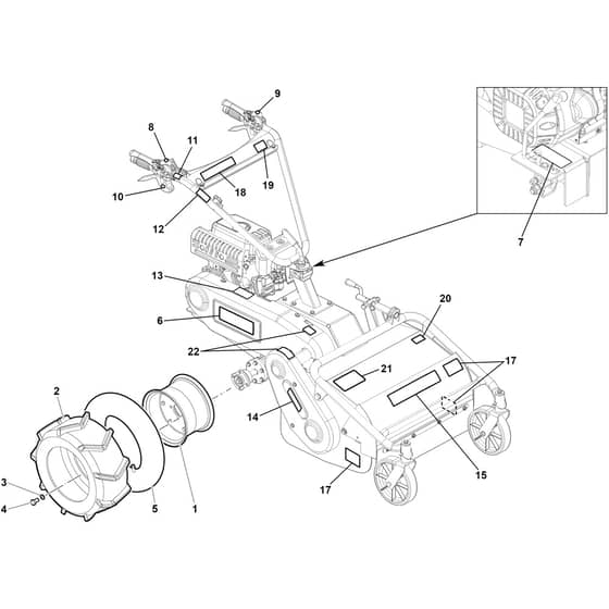 BTS 50 (K800H) - Bertolini Flail Mower Driving wheel Diagram