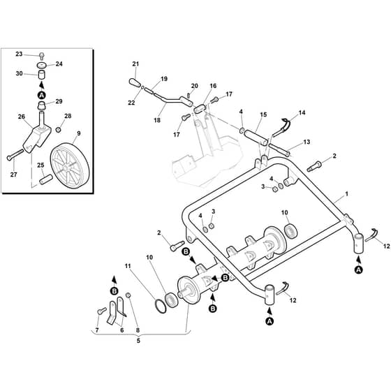 BTS 50 (K800H) - Bertolini Flail Mower Rotor (Complete) Diagram