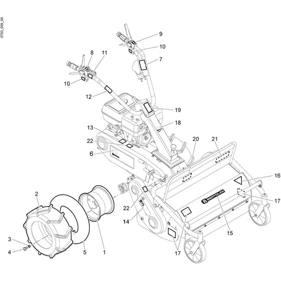 BTS 65 (K1100 H) - Bertolini Flail Mower Driving wheel Diagram