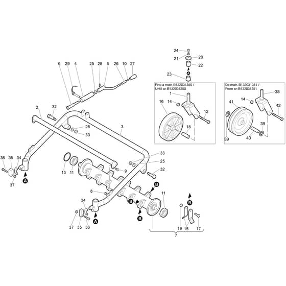 BTS 80 - Bertolini Flail Mower Cutting unit (Rotor) Diagram