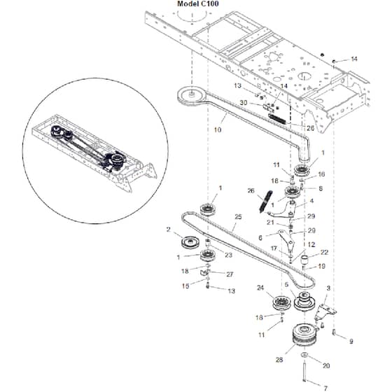 Countax C100-2Wd Fr730 - From 01-03-2022 - 15 Chasis Belts C100