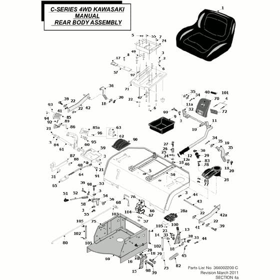 Countax C25 4Wd Kawasaki Engine - From 01-01-2011 To 01-12-2013 - 5 Rear Body