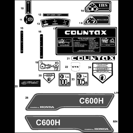 Countax C600 4Wd - From 01-01-2006 To 01-01-2008 - 14 Decals