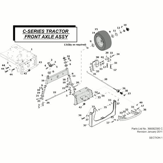 Countax C600H Kawasaki Engine - From 01-01-2011 To 31-12-2013 - 1 Front Axle Assy