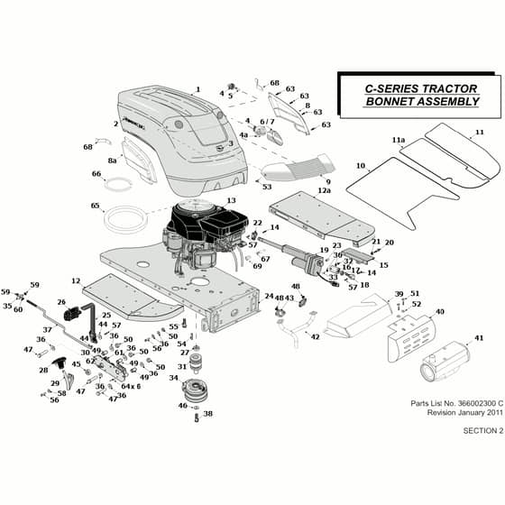 Countax C600H Kawasaki Engine - From 01-01-2011 To 31-12-2013 - 2 Bonnet