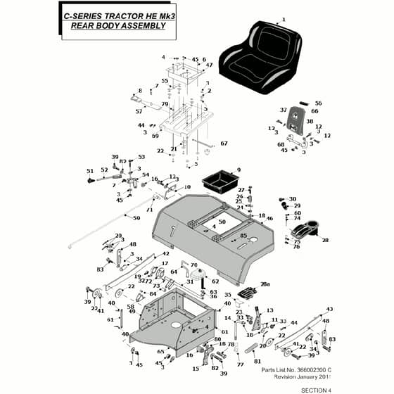 Countax C600H Kawasaki Engine - From 01-01-2011 To 31-12-2013 - 4 Rear Body