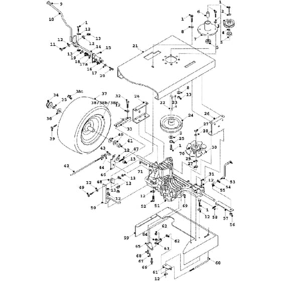 Countax C800 - From 01-01-1996 To 01-01-2003 - 13 K55 Tuff Torq Transmission Mk1 Pre 90326