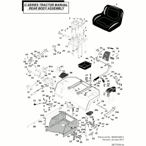 Countax C800H Kawasaki Engine - From 01-01-2011 To 31-12-2013 - 5 Rear Body
