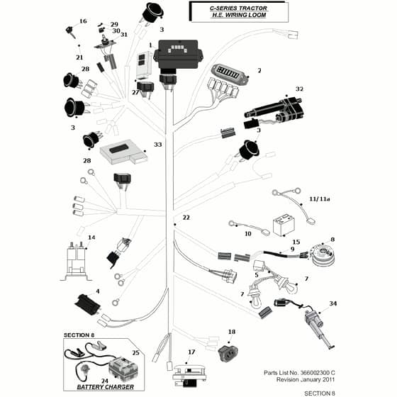 Countax C800H Kawasaki Engine - From 01-01-2011 To 31-12-2013 - 9 He Wiring Loom