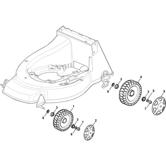 CA 534 TRHM - 2009 - 292163031/CN - Castel Garden Rotary Mower Wheels and Hub Caps Diagram