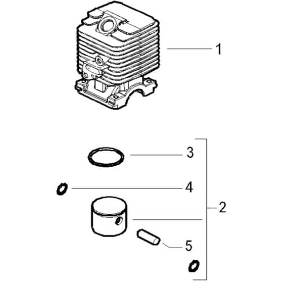 McCulloch CABRIO PLUS 257 L - 2007-01 - Cylinder Piston (1) Parts Diagram