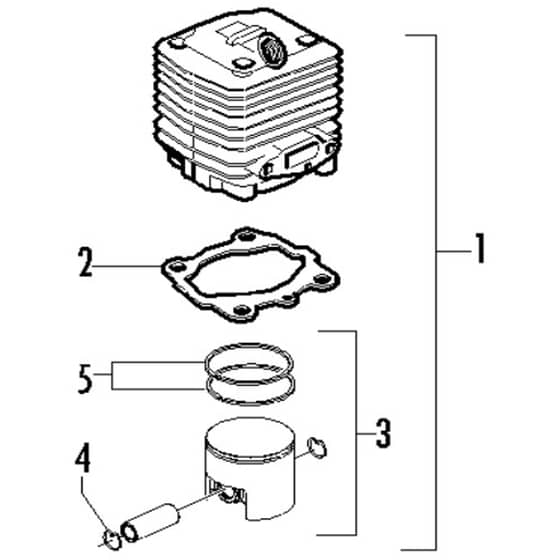 McCulloch CABRIO PLUS 347 B PREFIX 02 - 2007-01 - Cylinder Piston Parts Diagram