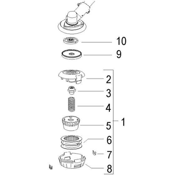 McCulloch CABRIO PLUS 347 L PREFIX 02 - 2007-01 - Cutting Equipment (1) Parts Diagram