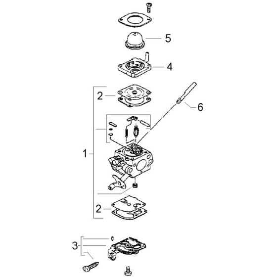 McCulloch CABRIO PLUS 437 B PREFIX 01 - 2007-01 - Carburettor (2) Parts Diagram