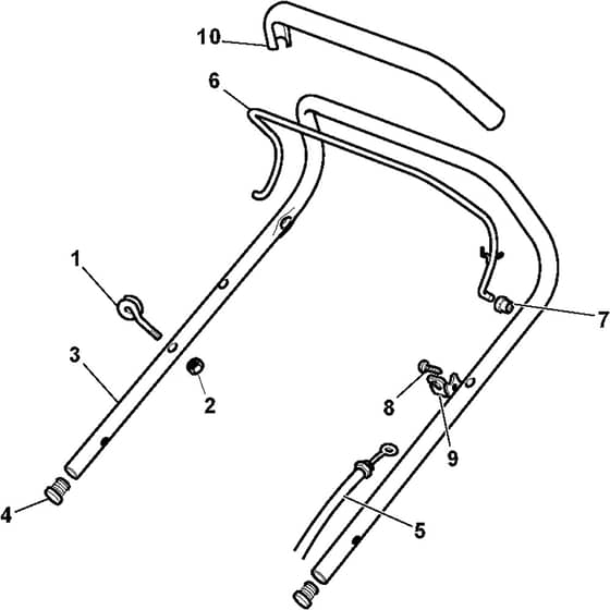 CAL 484 - 2006 - 291484923/TEL - Castel Garden Rotary Mower Handle Upper Part Diagram
