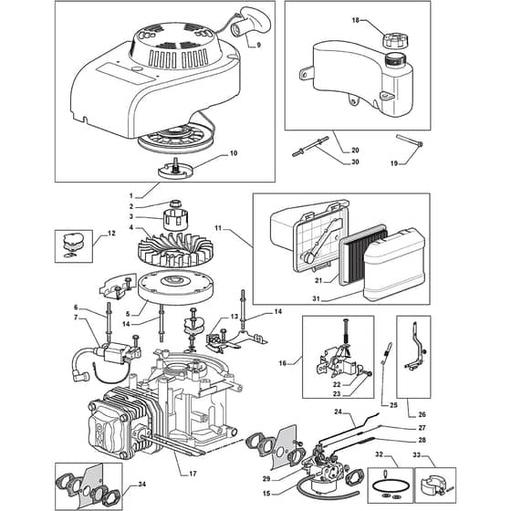 CAL 534 W TR - 2009 - 291537248/ZHG - Castel Garden Rotary Mower Engine - ST. WBE0704 Diagram