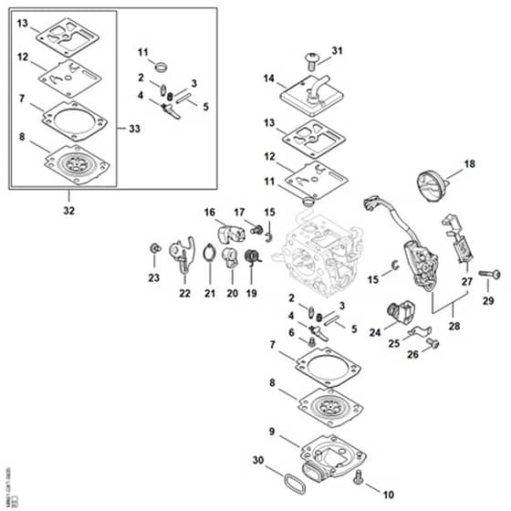 Stihl MS400.1 C-M - Carburettor Parts - Parts Diagram