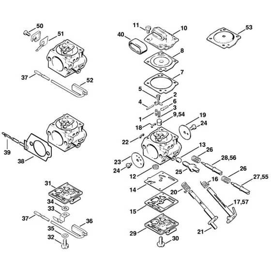 Genuine Stihl 044 / N - Carburetor C3M-S5, S24, S5, S20, S22, S23