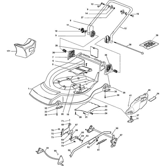 CASTEL PLUS - 2004 - 295504893/Y - Castel Garden Rotary Mower Deck and Height Adjusting Diagram