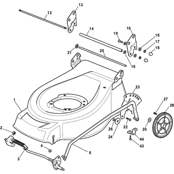 CAT/T 5553THM/GR - 2009 - 294537136/CAT - Castel Garden Rotary Mower Deck and Height Adjusting Diagram