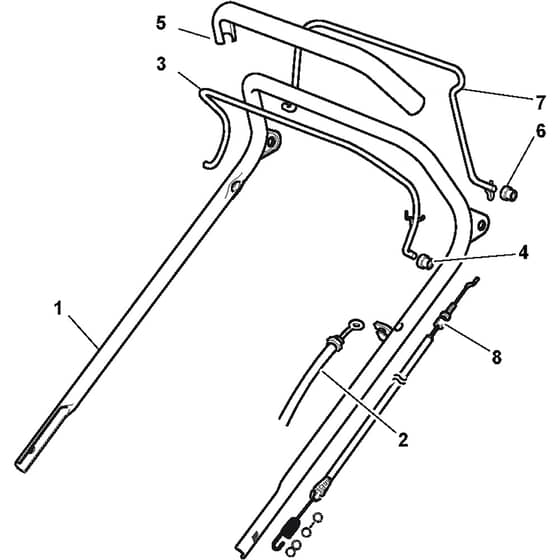 CAT/T 5553THM/GR - 2009 - 294537136/CAT - Castel Garden Rotary Mower Handle Upper Part Diagram