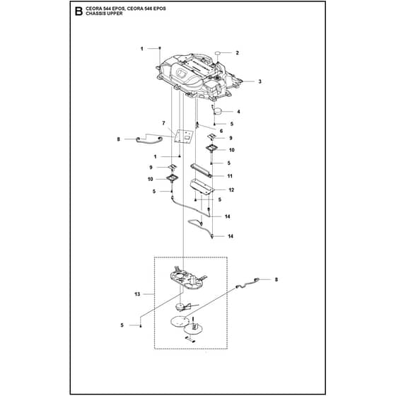 Husqvarna CEORA 544 EPOS - 970549001 - Chassis Upper