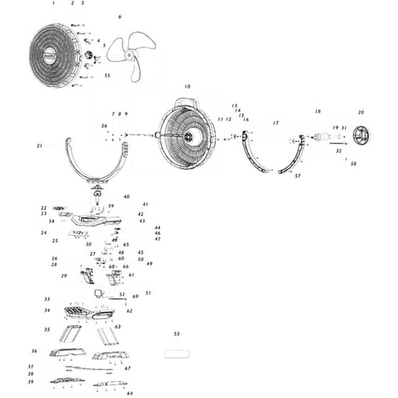 Makita CF002G - Cordless Fan - Power Tool Diagram