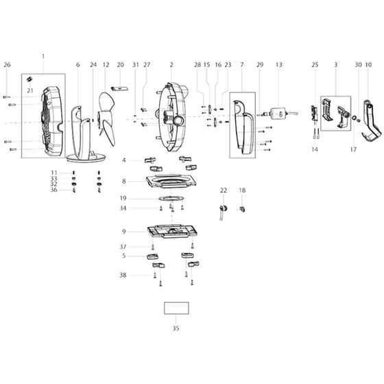 Makita CF100D - Cordless Fan - Power Tool Diagram