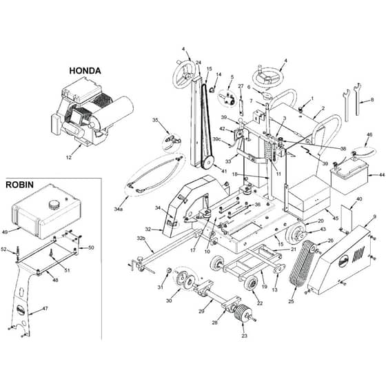 Belle CFS 600 - Main Assembly (Honda & Robin)