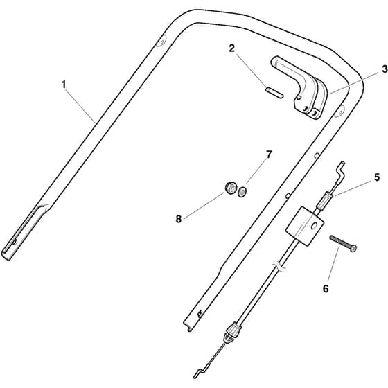 CG 414-B - 2004 - 23-1781-63 - Castel Garden Rotary Mower Handle Upper Part Diagram