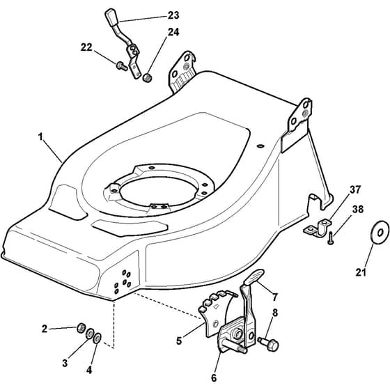 CG 448 TR - 2008 - 298506047/GI7 - Castel Garden Rotary Mower Deck and Height Adjusting Diagram