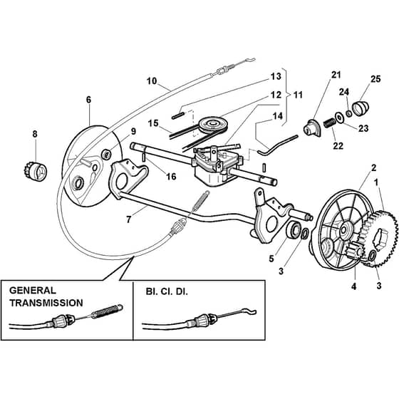 CG 464 TR-B - 2002 - 293616026/02 - Castel Garden Rotary Mower Transmission Diagram