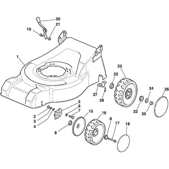 CG 464 TR-B - 2006 - 293616226/HEL - Castel Garden Rotary Mower Deck and Height Adjusting Diagram