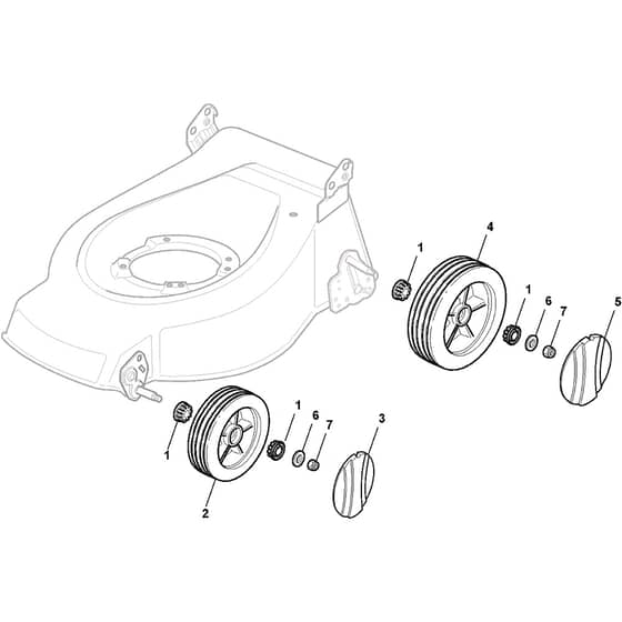 CG 464 TR-G - 2008 - 293616146/HEL - Castel Garden Rotary Mower Wheels and Hub Caps Diagram