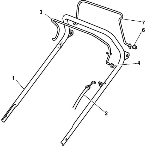 CG 464 TR-T - 2003 - 293596016/0P3 - Castel Garden Rotary Mower Handle Upper Part Diagram