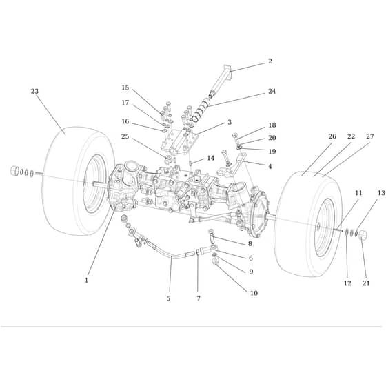 CHEYENNE 23 (B&S) - 2024 - Oleo-Mac Ride On Mower Front axle Diagram