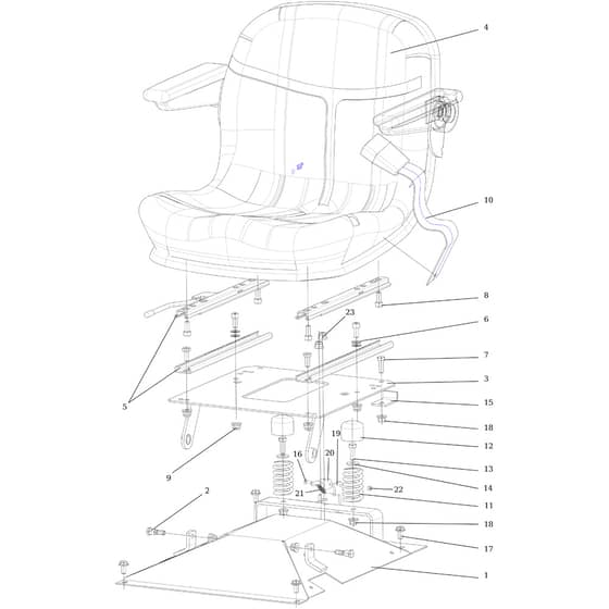 CHEYENNE 23 (B&S) - 2024 - Oleo-Mac Ride On Mower Seat Diagram