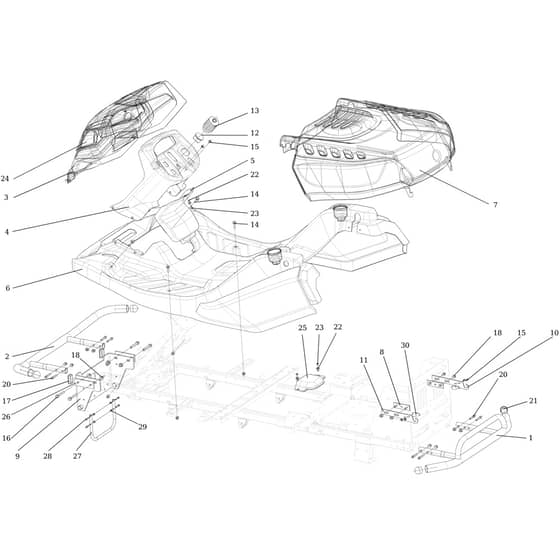 CHEYENNE 26 (KAWASAKI) - 2022 - Oleo-Mac Ride On Mower Body Diagram
