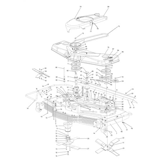 CHEYENNE 26 (KAWASAKI) - 2024 - Oleo-Mac Ride On Mower Mowing deck 132 cm Diagram
