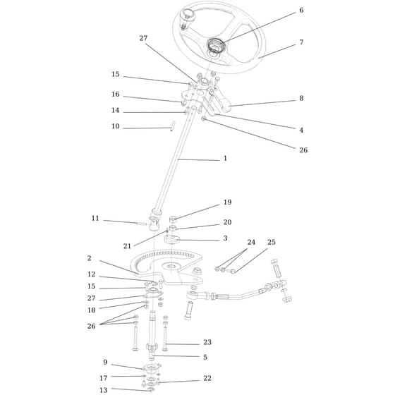 CHEYENNE (B&S) - 2017 - Oleo-Mac Ride On Mower Steering arm Diagram