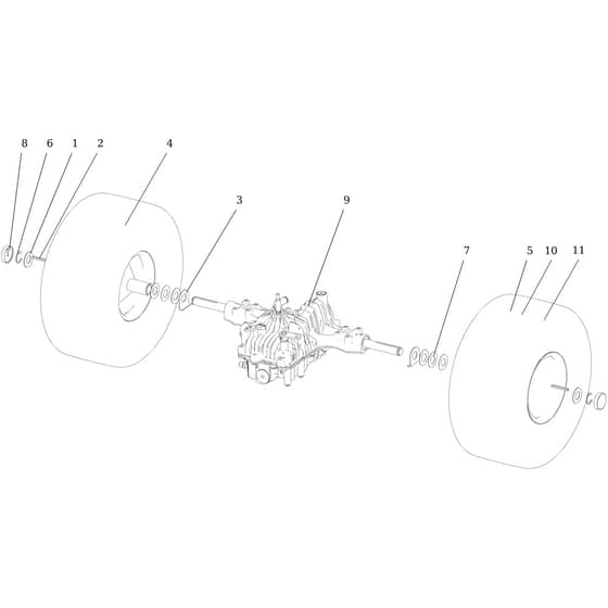 CHEYENNE (KAWASAKI) - 2017 - Oleo-Mac Ride On Mower Rear axle Diagram